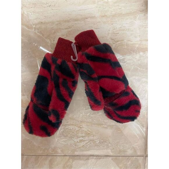 New Urban Outfitters Knox Printed Faux Fur Mitten - Picture 4 of 5